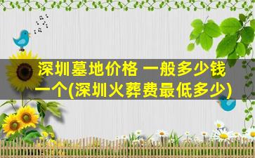 深圳墓地价格 一般多少钱一个(深圳火葬费最低多少)